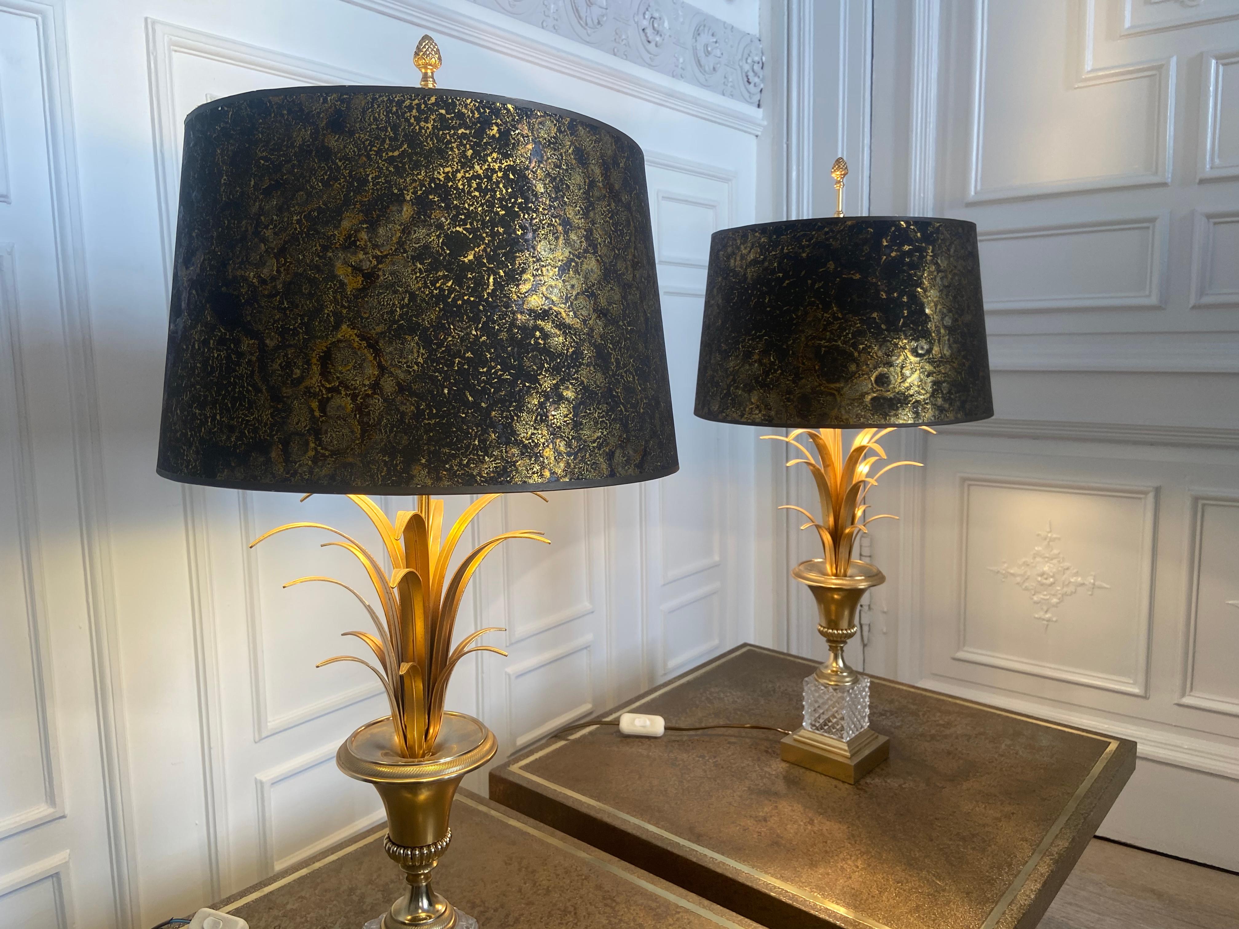 Pair of Palm Tree, Pineapple Lamps from Boulanger, Belgium, 1970 In Good Condition For Sale In Brussels , BE