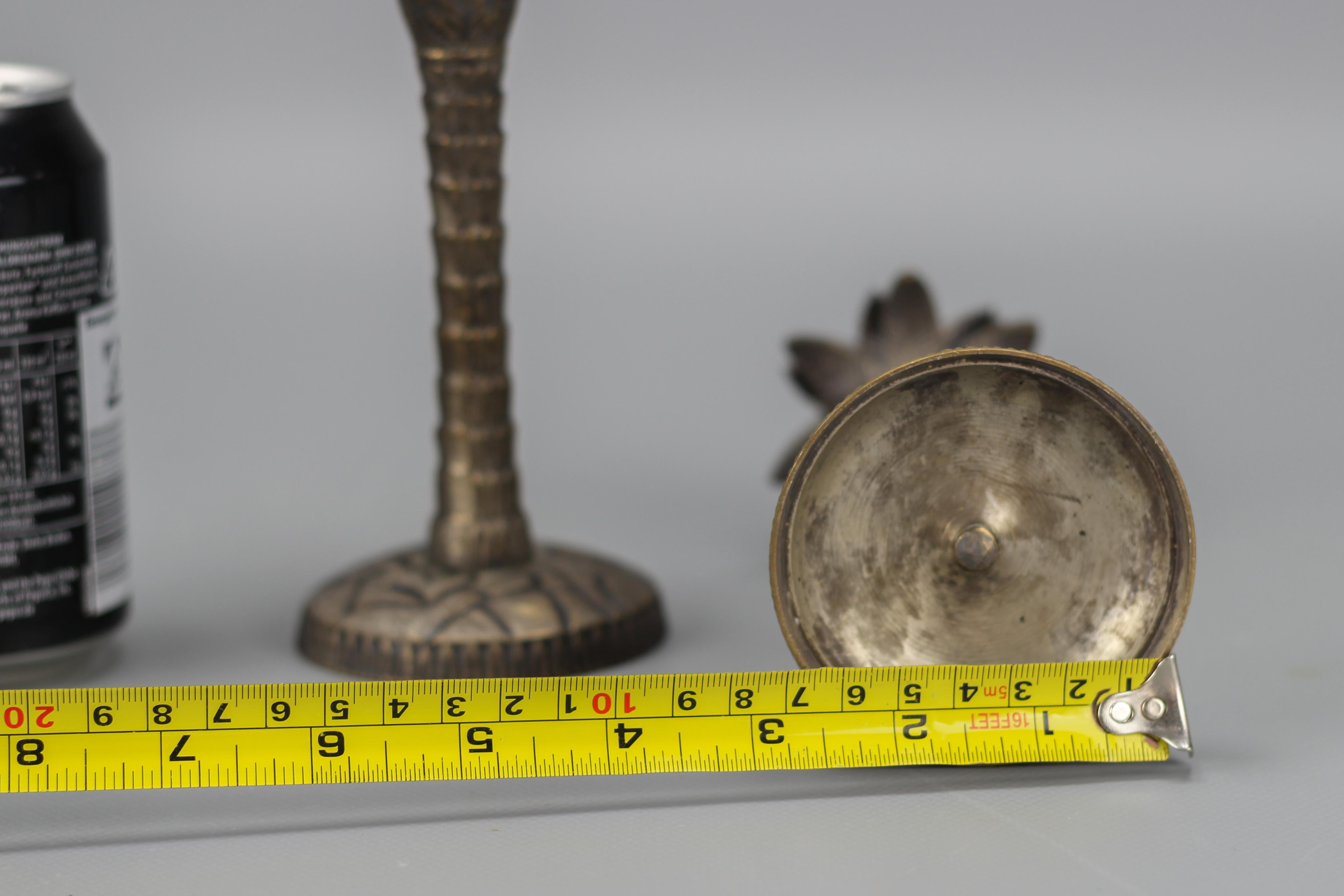 Pair of Palm Tree Shaped White Bronze Candlesticks 7