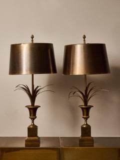 Pair of Palm Tree Table Lamps by Maison Charles
