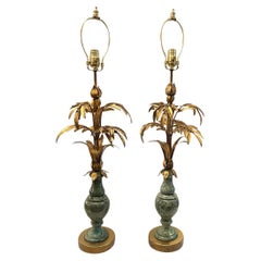 Paar Palm Tree Tischlampen