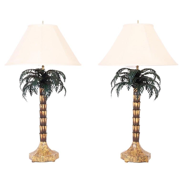 Pair of Palm Tree Table Lamps For Sale at 1stDibs