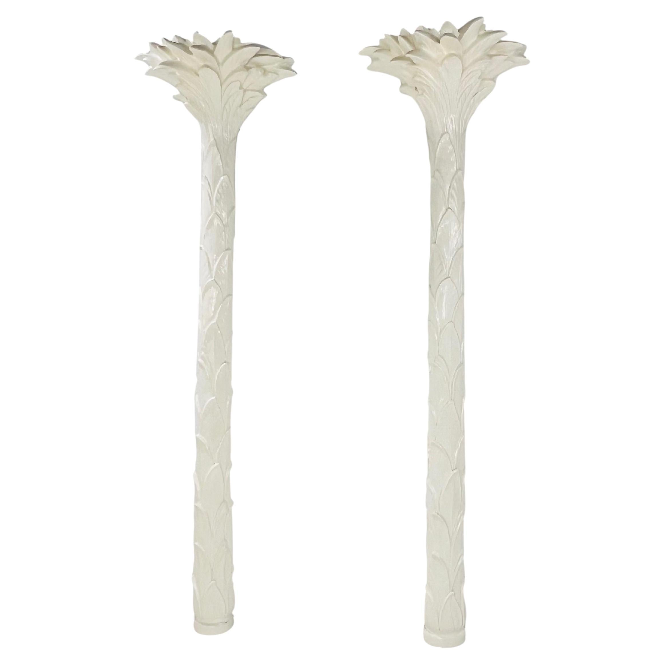 Paar Palmen-Torchiere-Lampen im Stil von Dorothy Draper