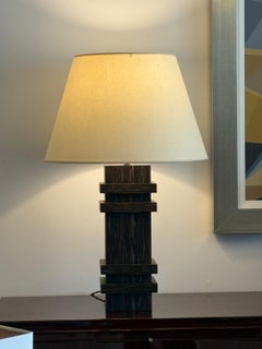 Pair of Palm wood Art Deco Style lamps