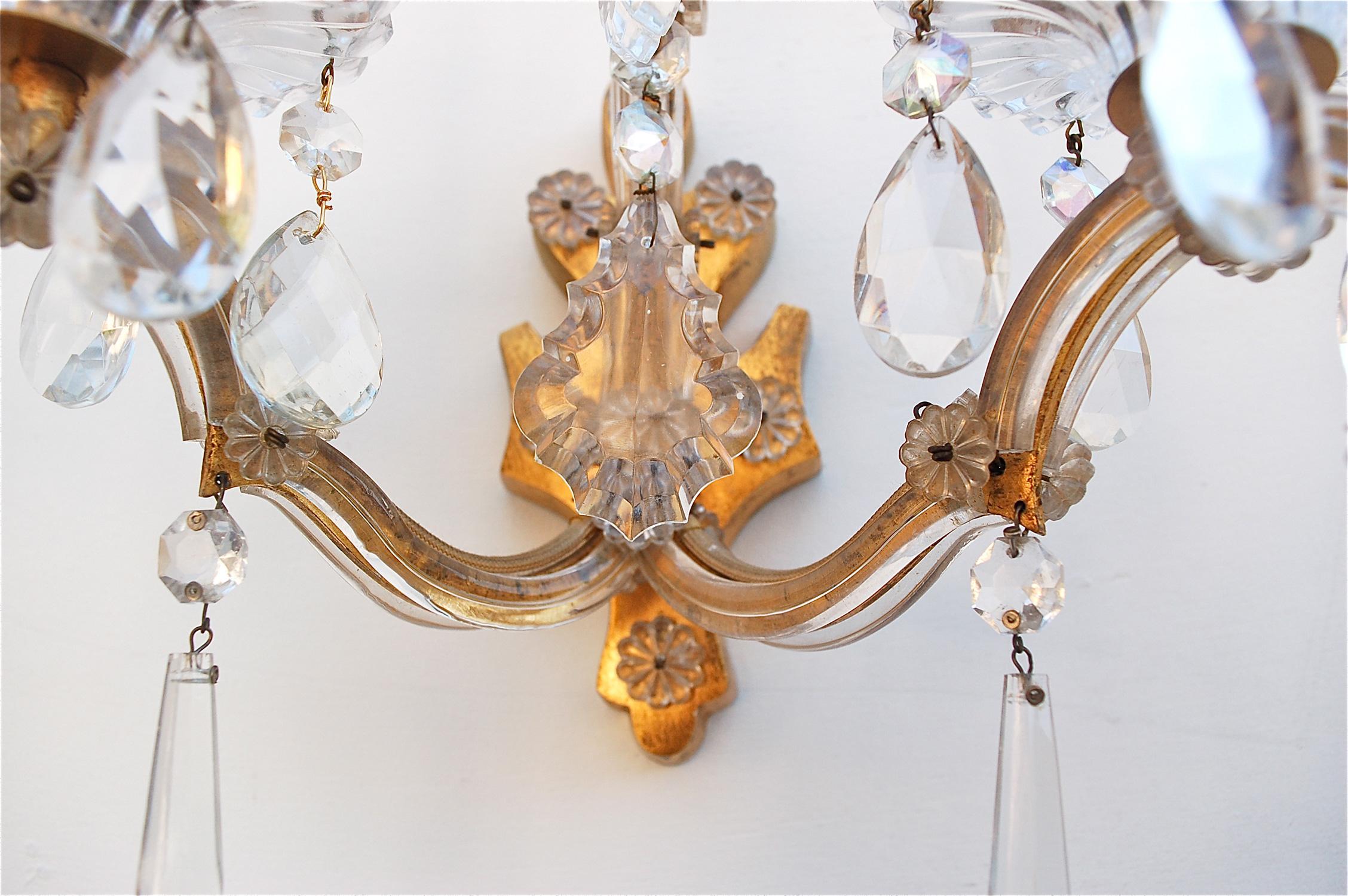 Pair of Palme & Walter KG Crystal Wall Sconces, 1960s Germany In Good Condition For Sale In Noorderwijk, BE