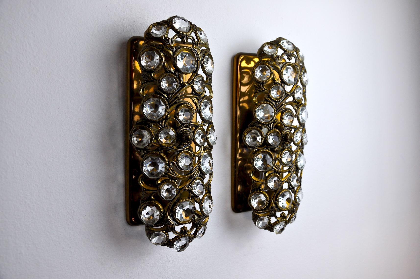 Spanish Pair of Palwa Appliques by Ernest Palm, 1960, Spain For Sale