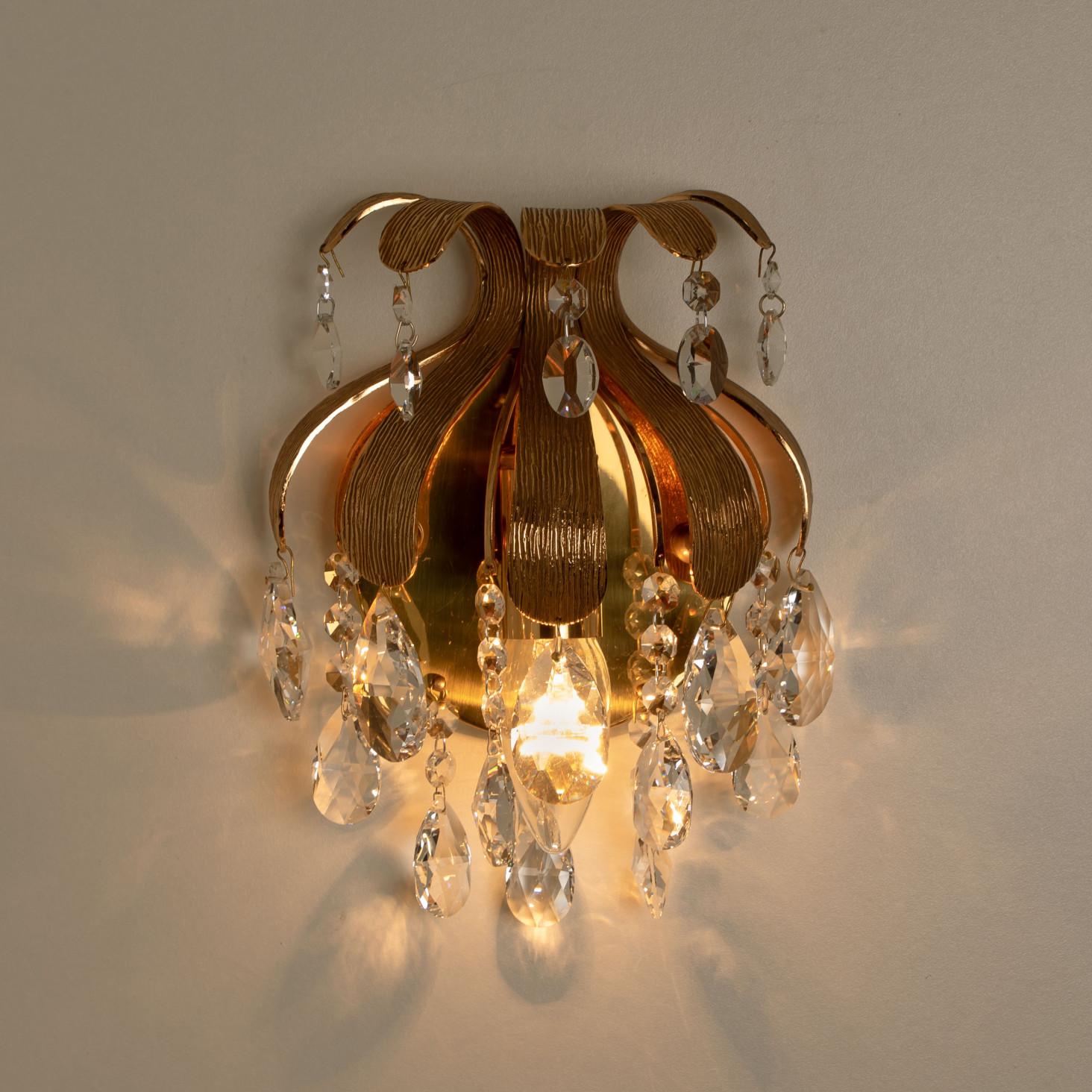 Pair of Palwa Crystal Wall Lights By Ernst Palme, Germany, 1960 For Sale 3