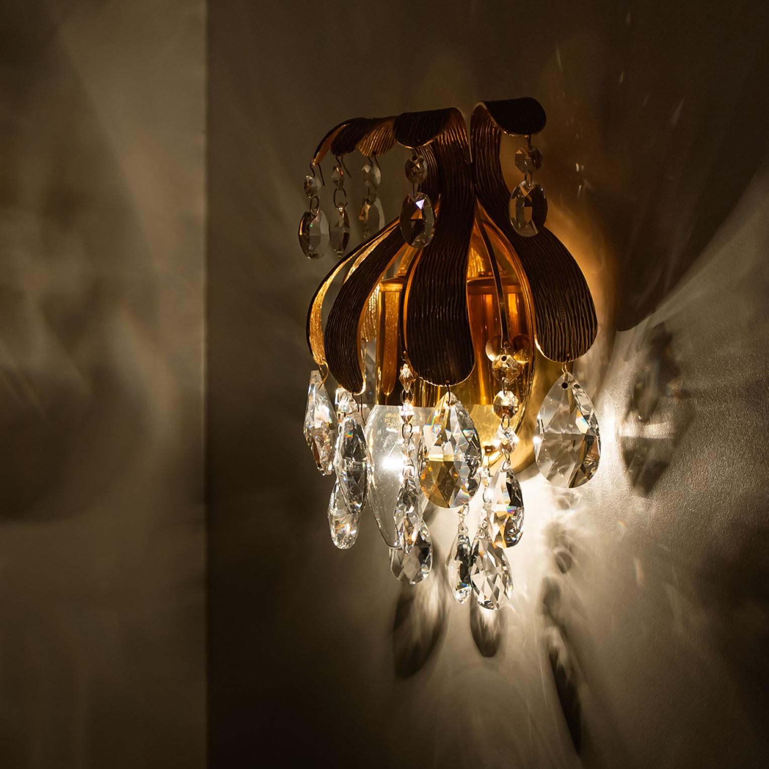 Pair of Palwa Crystal Wall Lights By Ernst Palme, Germany, 1960 For Sale 4