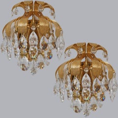 Pair of Palwa Crystal Wall Lights By Ernst Palme, Germany, 1960