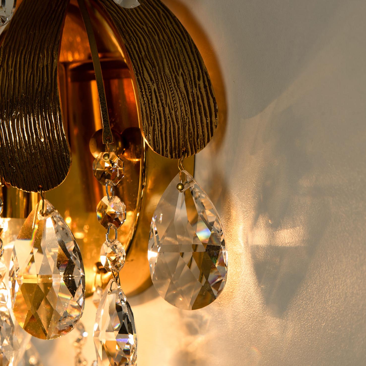 Pair of Palwa Crystal Wall Lights By Ernst Palme, Germany, 1960 For Sale 2