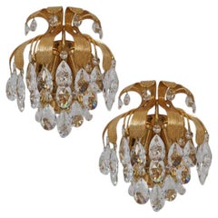 Pair of Palwa Crystal Wall Lights By Ernst Palme, Germany, 1960