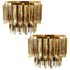 Pair of Palwa Murano Glass and Brass Sconces, Austria, 1960