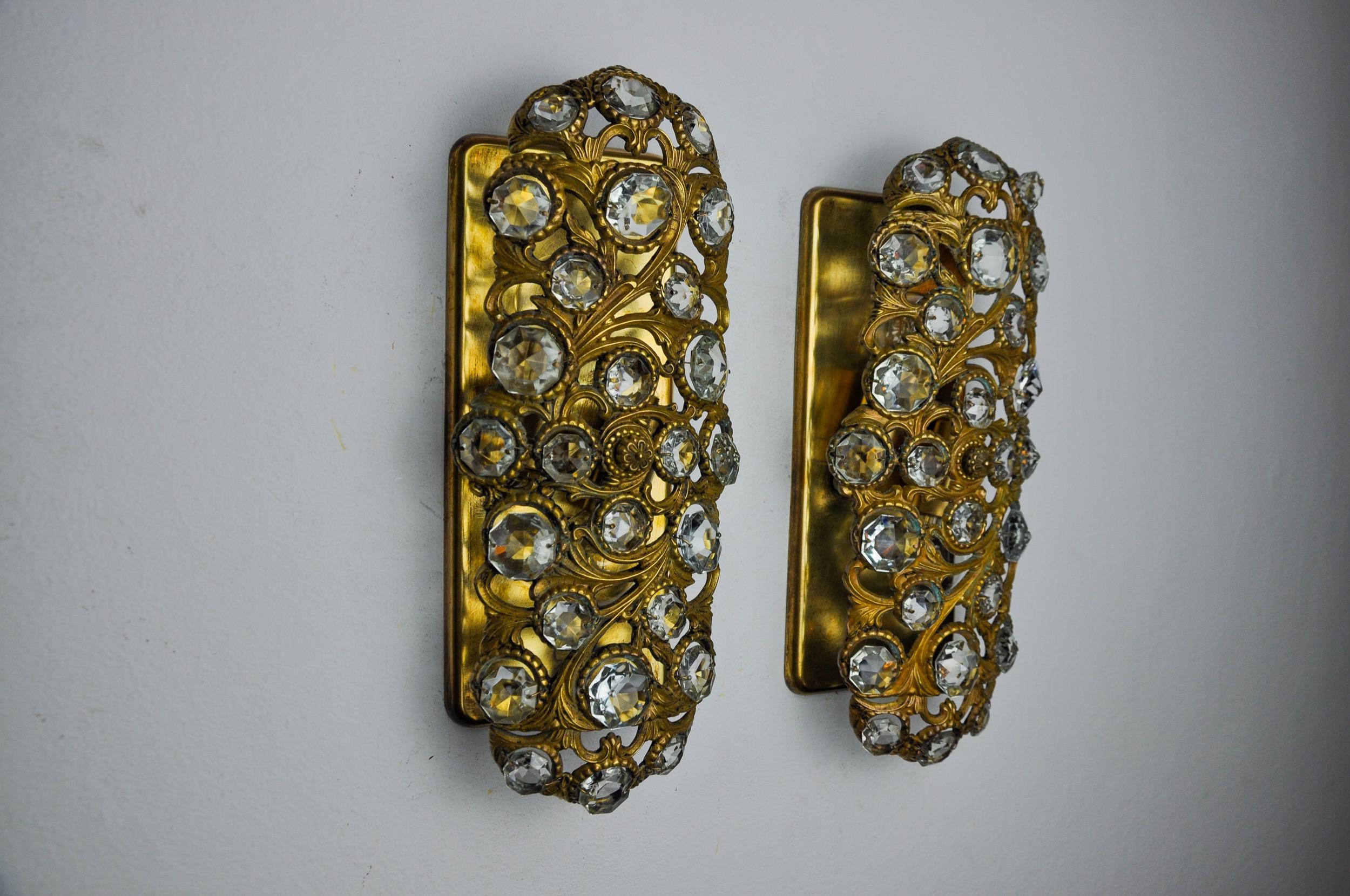 Mid-20th Century Pair of Palwa sconces by Ernest Palm, 1960, Spain For Sale