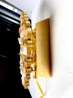 Pair of Palwa Sconces Swarovski Crystals on a Gold-Plated Frame, Vienna, 1960