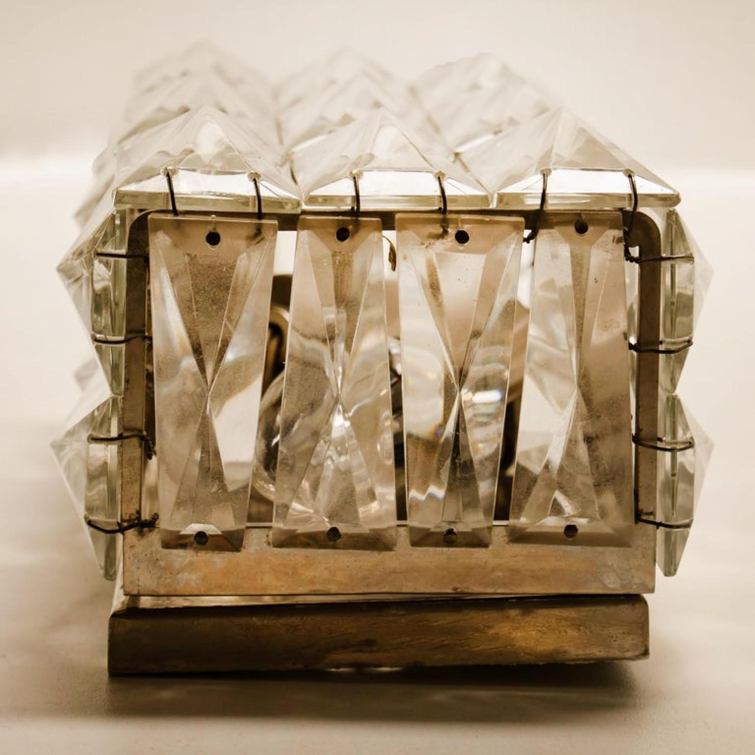 Paar Palwa-Wandleuchten, verchromtes Kristallglas, 1970 im Angebot 8