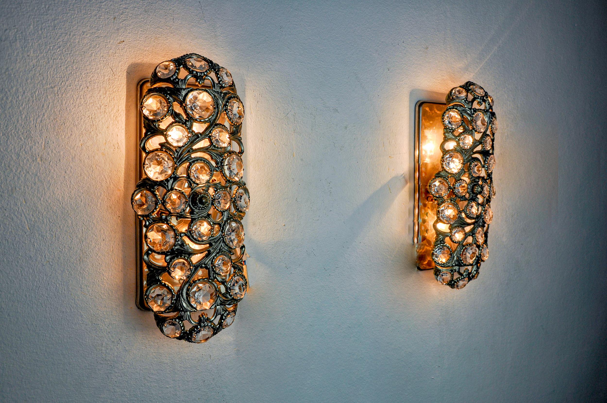 Metallo Coppia di applique Palwa di Ernest Palm, 1960, Spagna in vendita