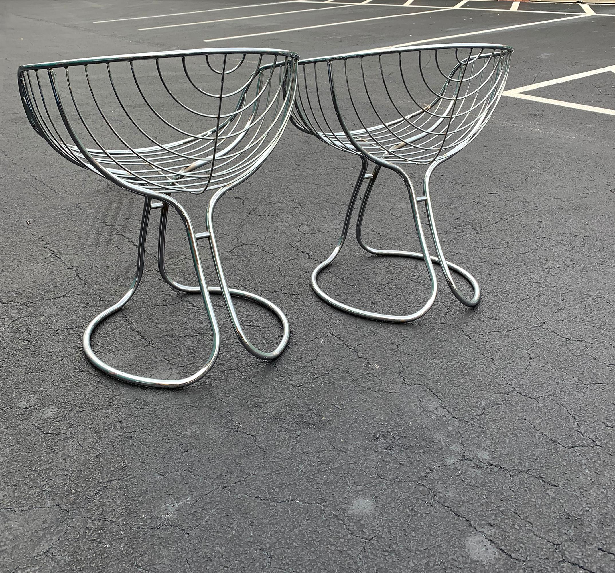 Mid-Century Modern Pair of Pan Am Chairs Designed by Gastone Rinaldi for Rima