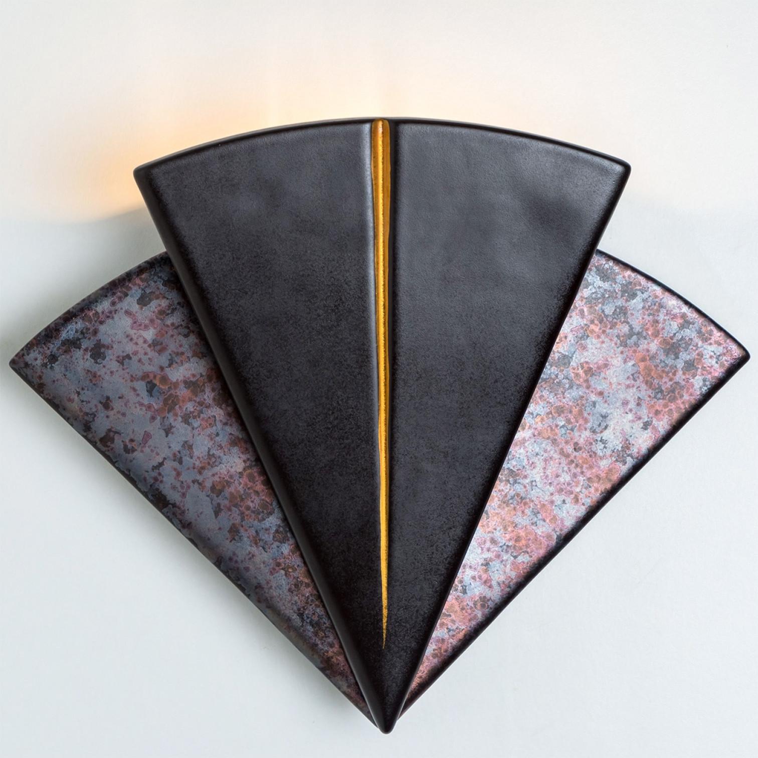 Other Pair of PAN Keramik Triangle Wall Lights, Germany, 1970s For Sale