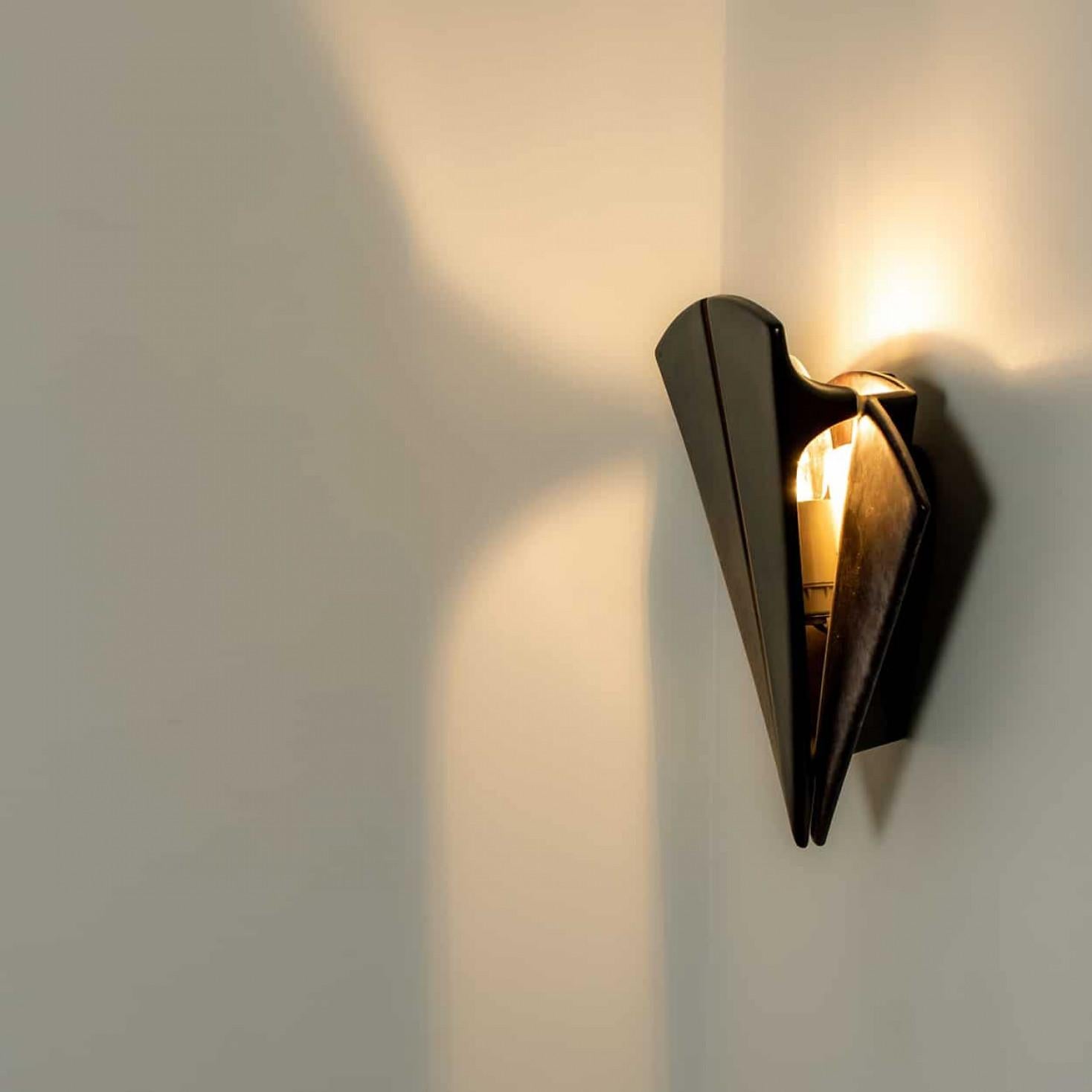 Pair of PAN Keramik Triangle Wall Lights, Germany, 1970s For Sale 2