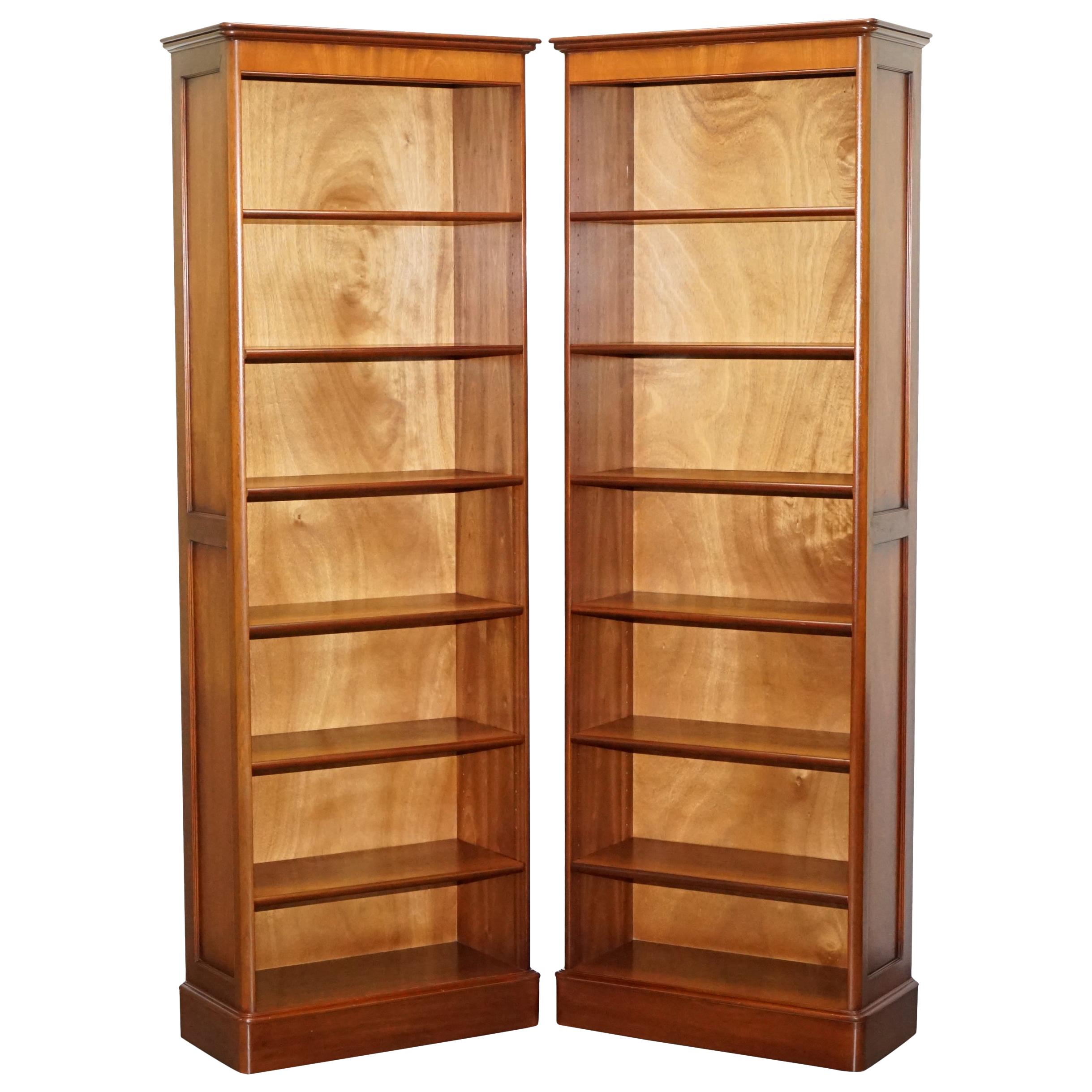 Pair of Panelled Cherrywood Library Office Bookcases Part of a Large Suite