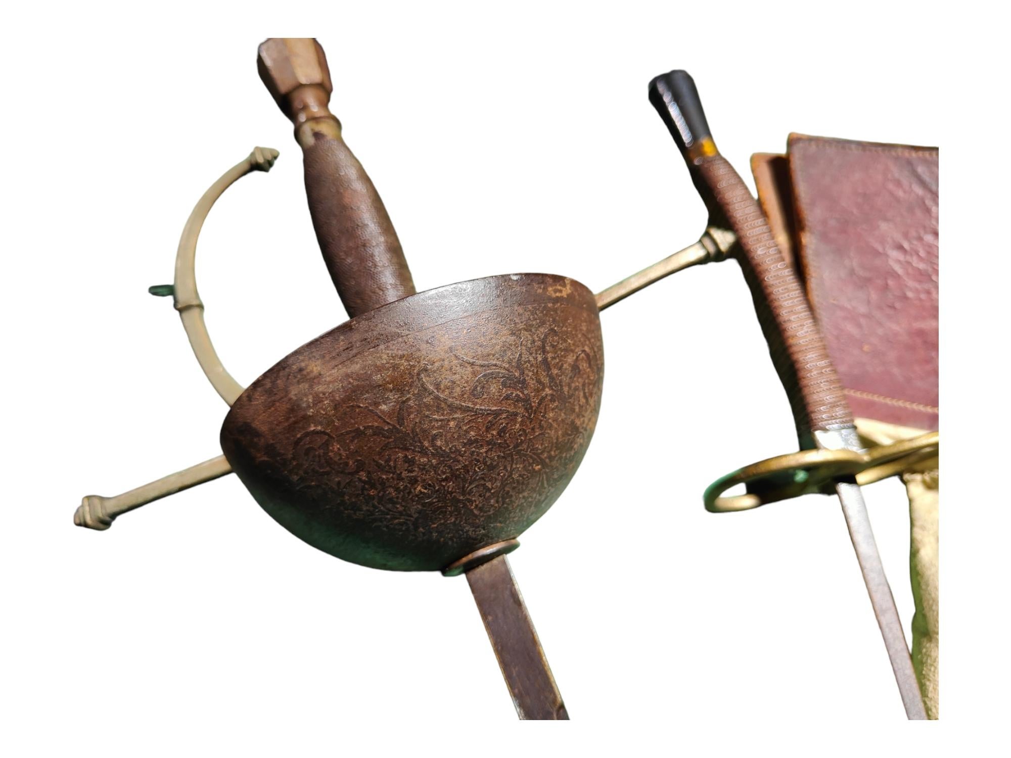 Pair of Panoplies with Fencing Foils, 19th Century For Sale 6
