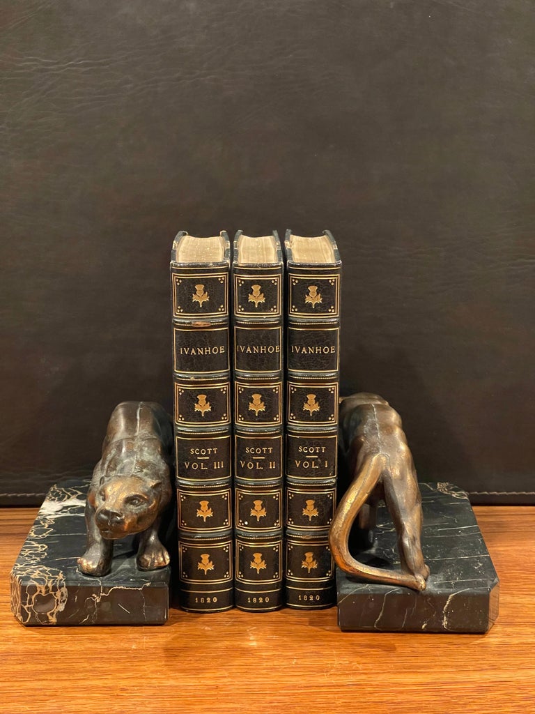 Pair of Panther Art Deco Bookends For Sale at 1stDibs