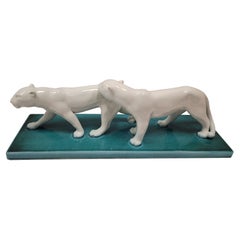 Pair of panthers, Art Deco, Josep Serra i Abella, 30's – Catalonia, Spain