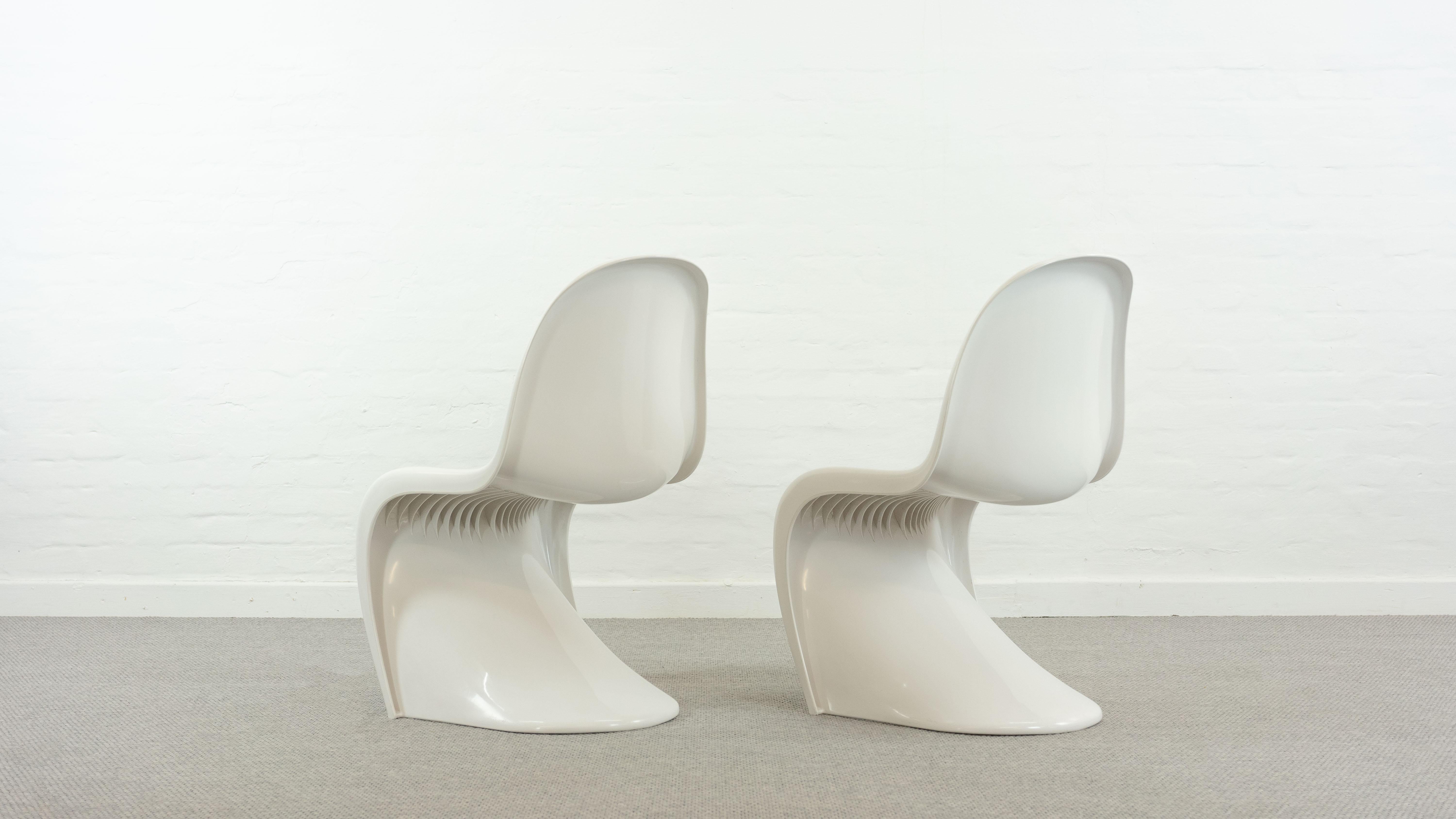 Late 20th Century Pair of Panton Chairs by Verner Panton for Fehlbaum / Herman Miller 1976