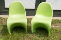 Verner Panton Classic Chairs, Plastic, Spring Green, Denmark, 1967