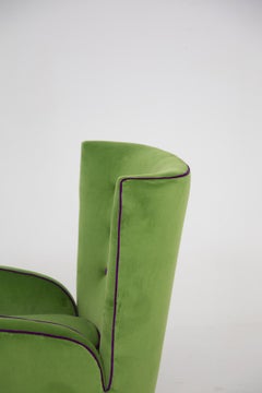 Paire de fauteuils Paolo Buffa en velours vert et violet
