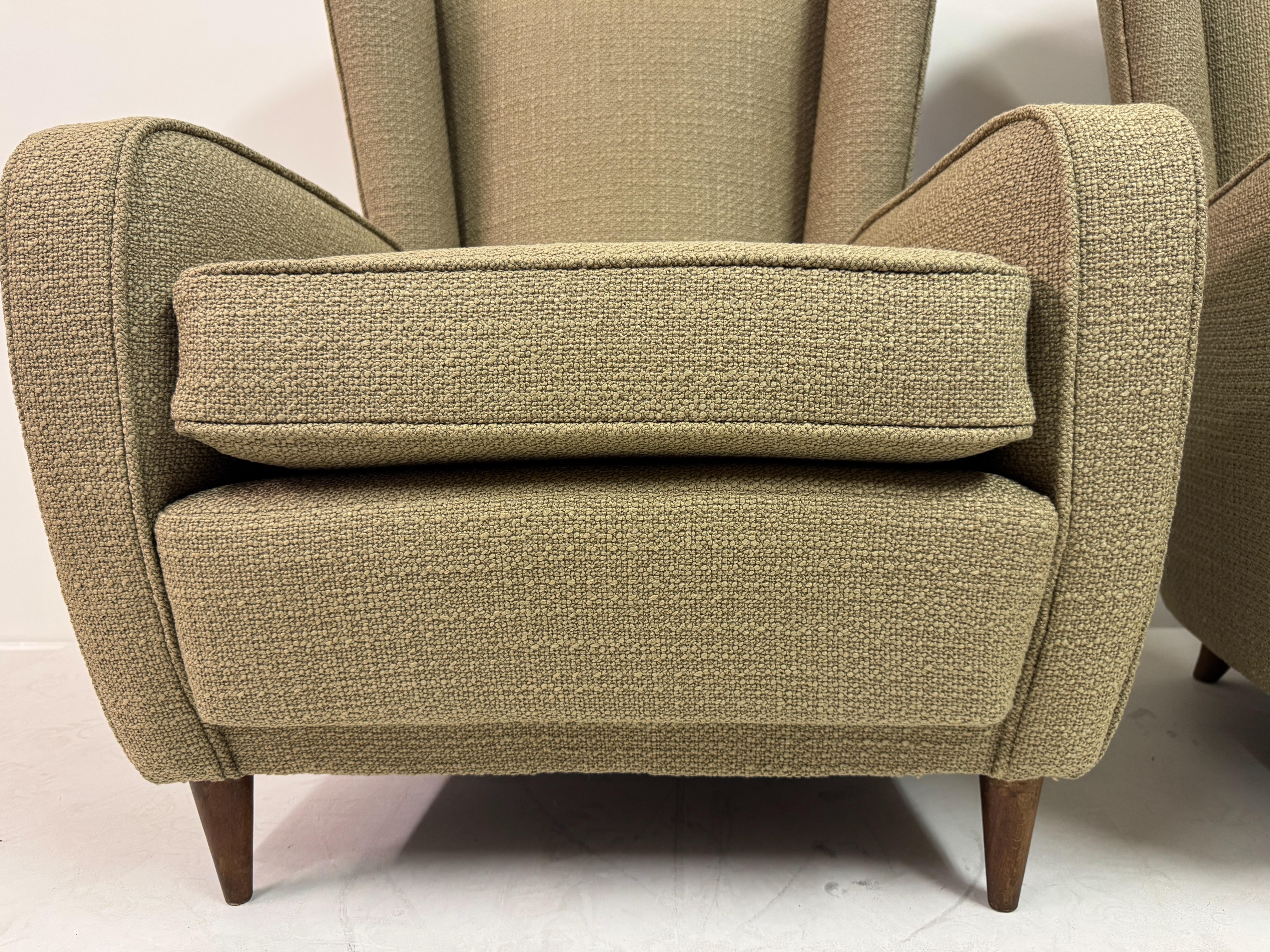 Mid-Century Modern Paire de fauteuils Paolo Buffa, Italie, années 1950 en vente