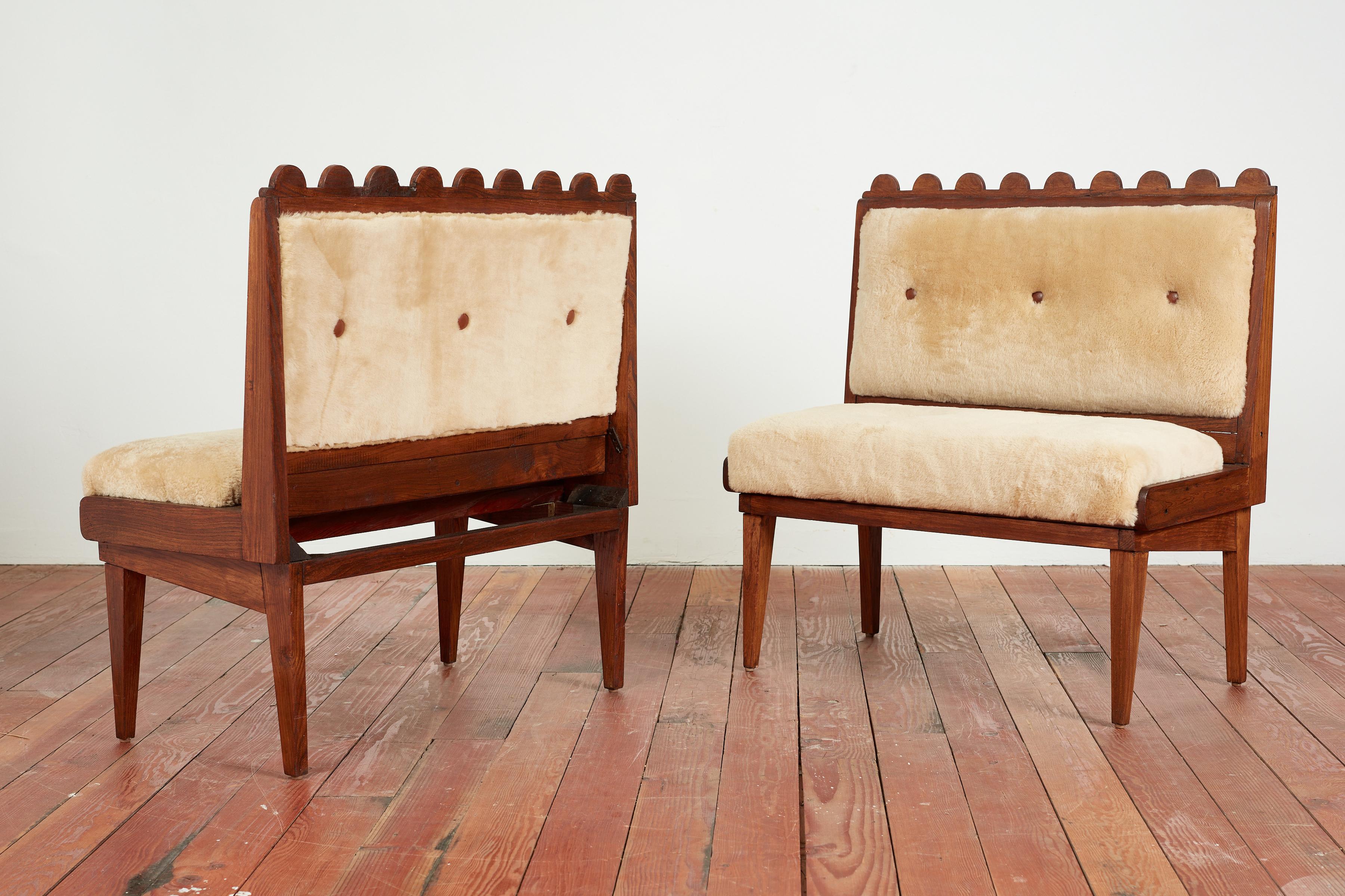 Italian Pair of Paolo Buffa Attribured Benches  For Sale