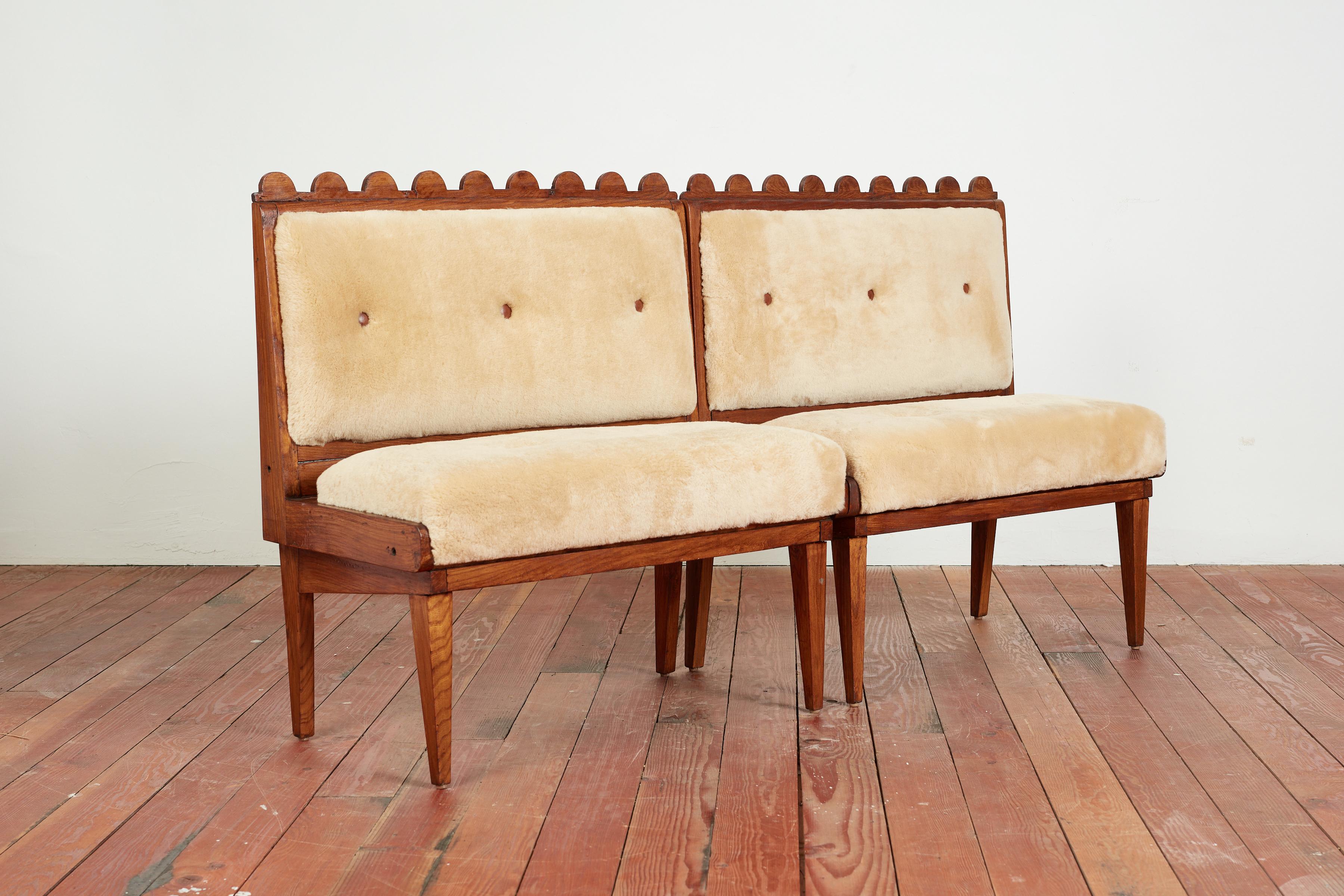 Mid-20th Century Pair of Paolo Buffa Attribured Benches  For Sale