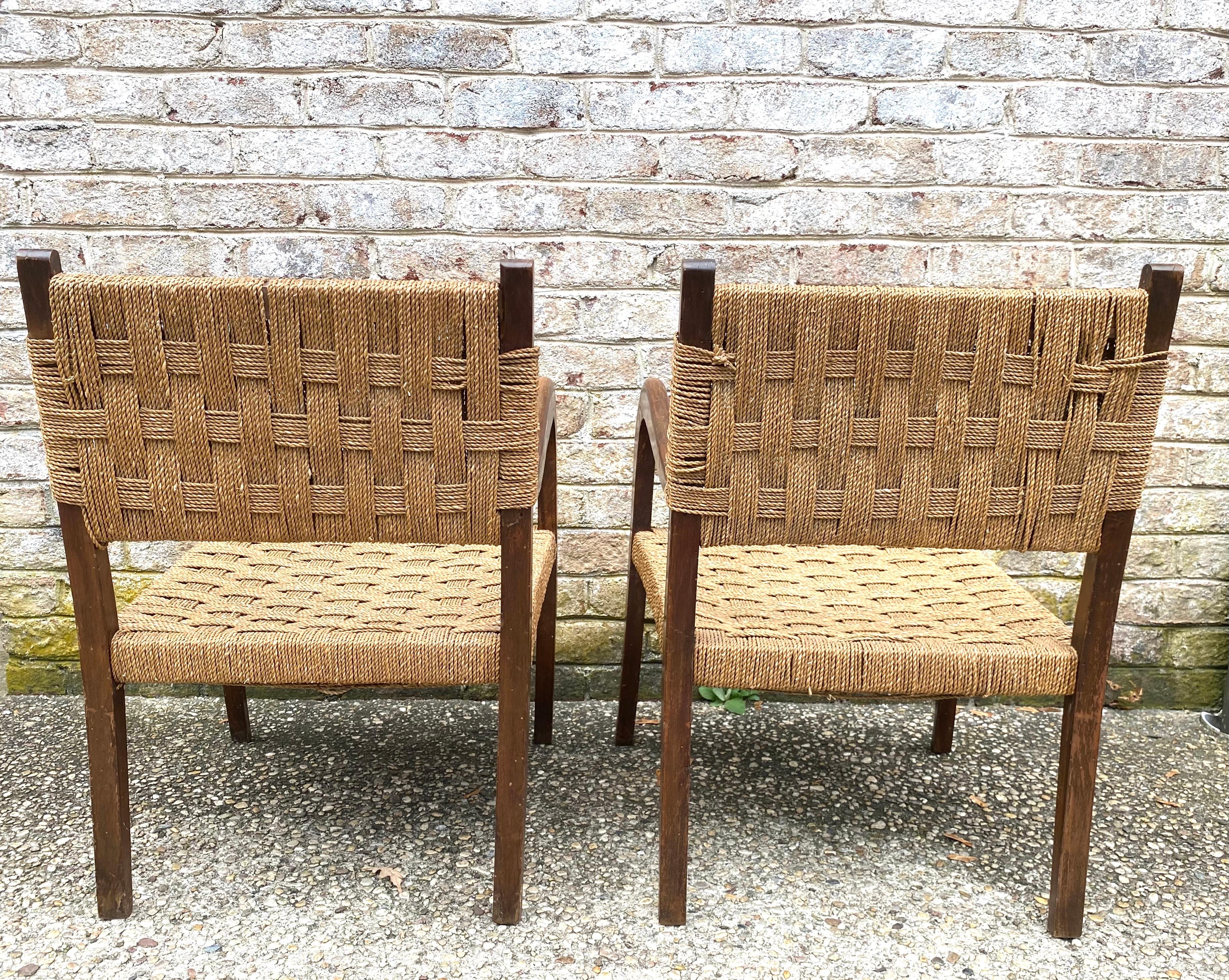 Pair of Paolo Buffa Cord Chairs For Sale 7