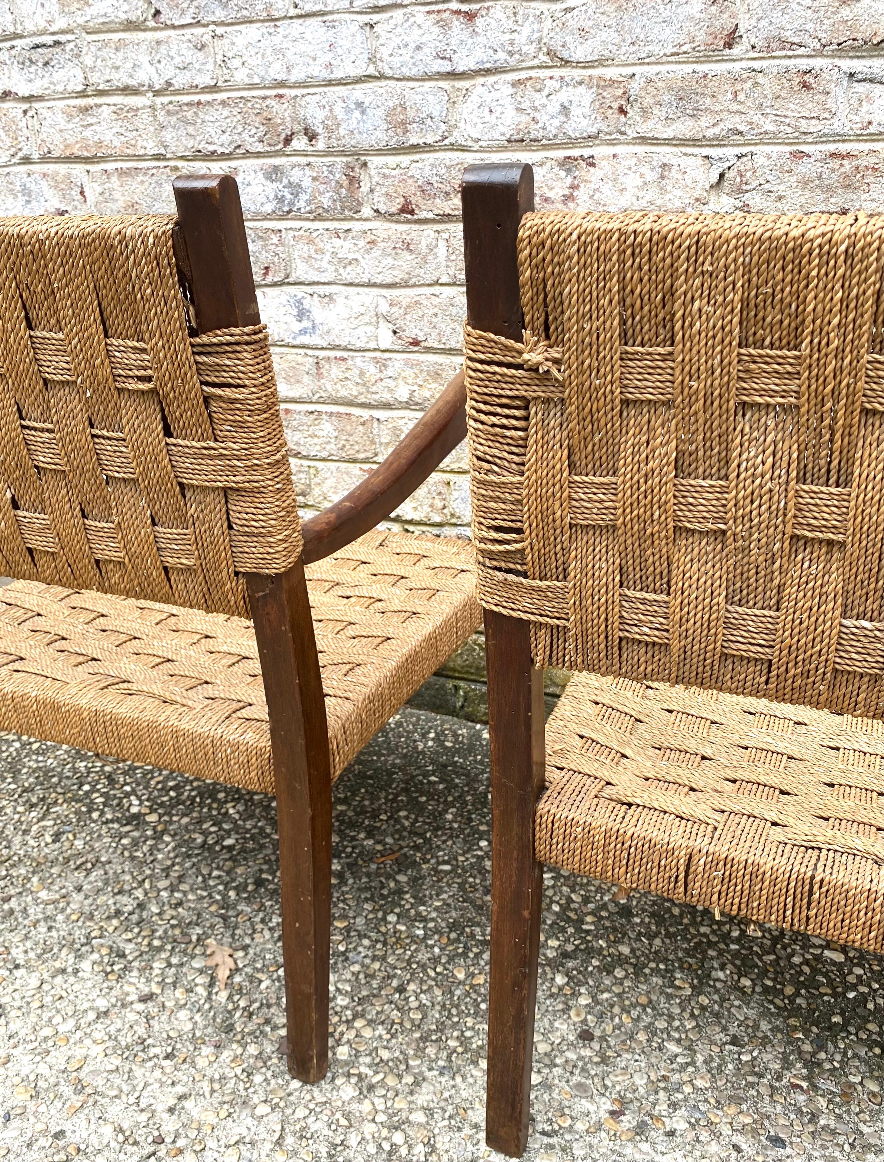 Pair of Paolo Buffa Cord Chairs For Sale 8