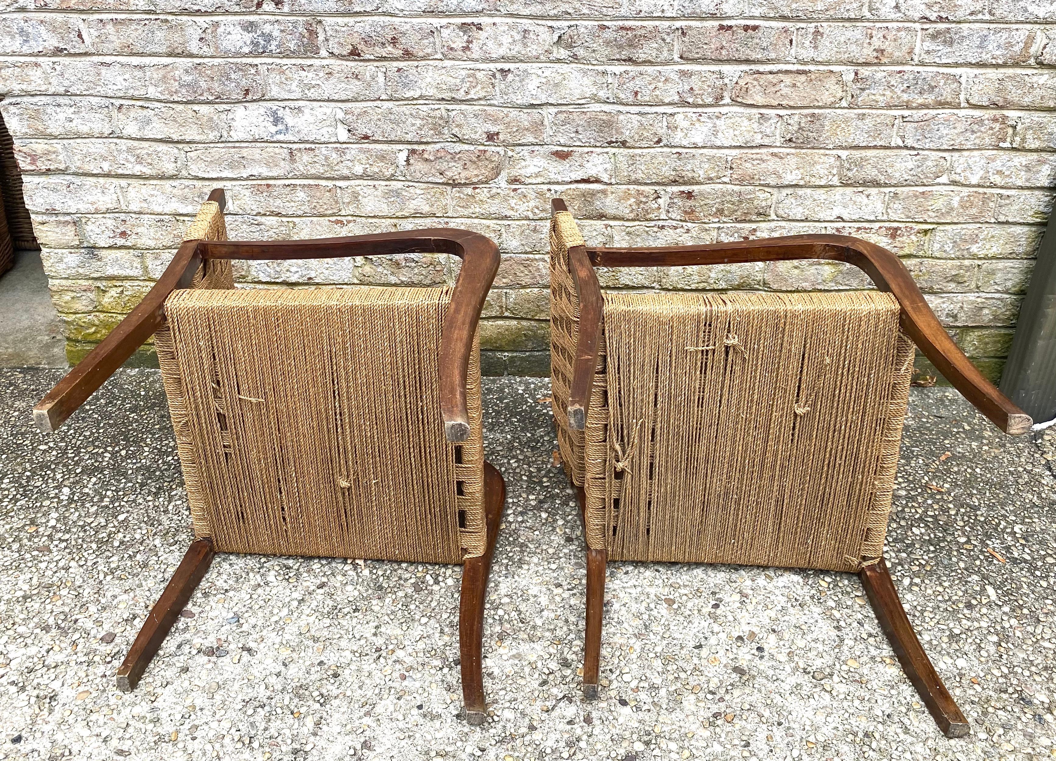 Pair of Paolo Buffa Cord Chairs For Sale 10