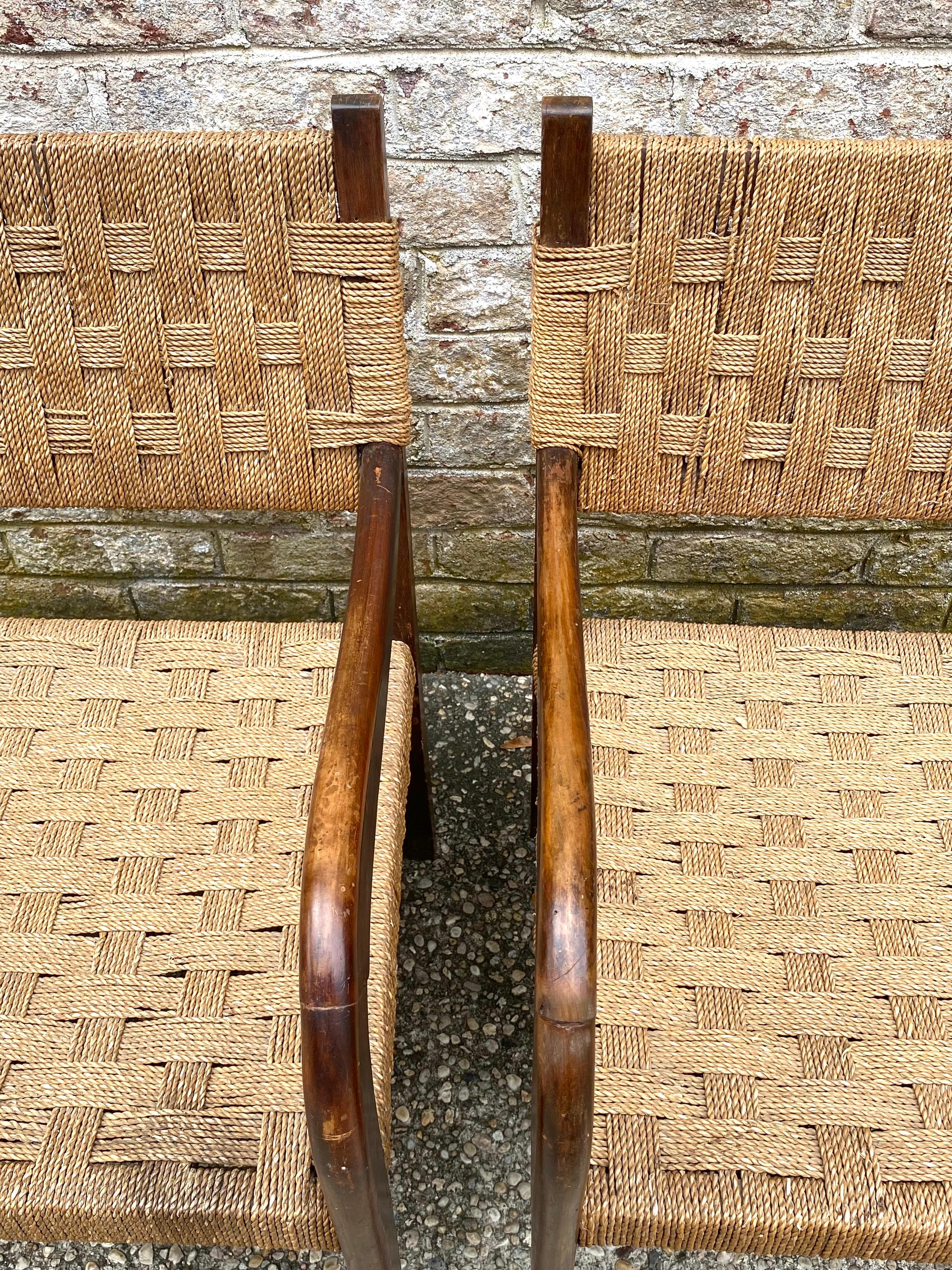 Pair of Paolo Buffa Cord Chairs For Sale 1