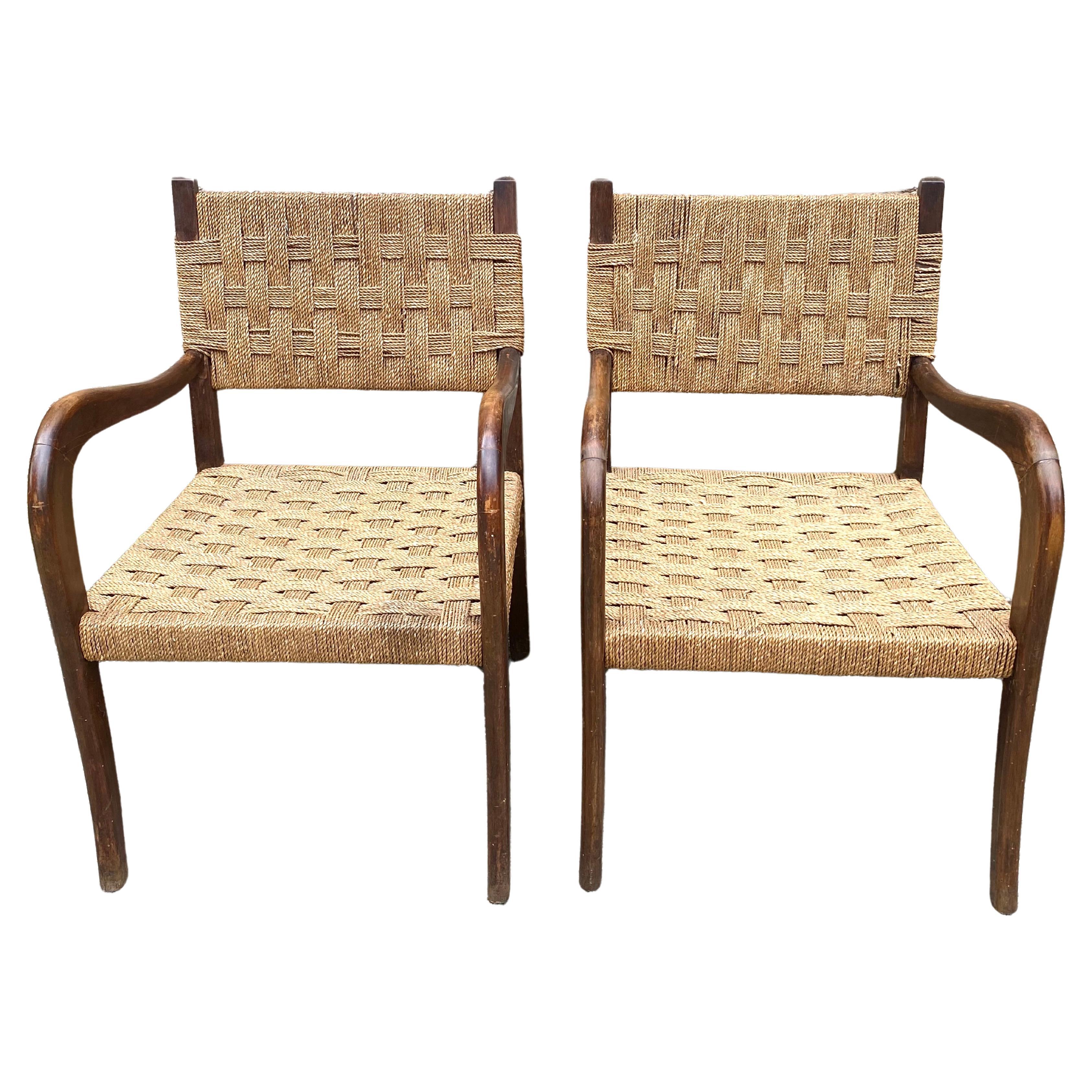 Pair of Paolo Buffa Cord Chairs For Sale