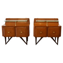 Vintage Pair of Paolo Buffa Italian 1950s Side Cupboards / Bedside