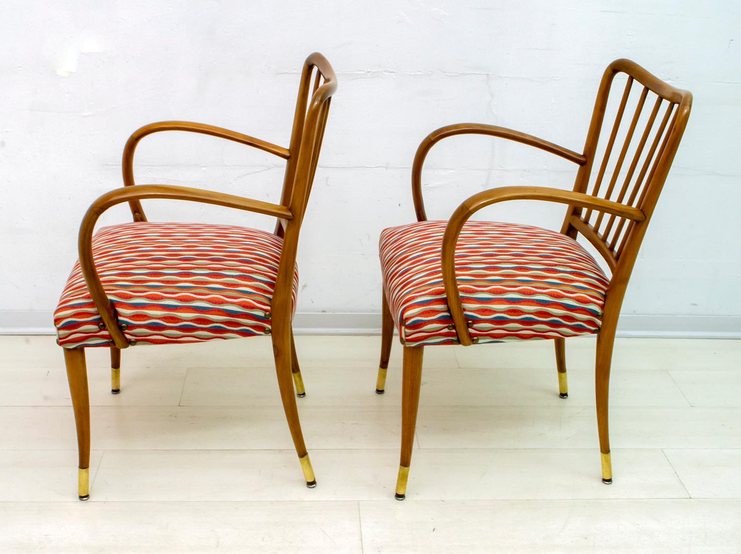 Pair of Paolo Buffa Mid-Century Modern Italian Armchairs, 1950s 1