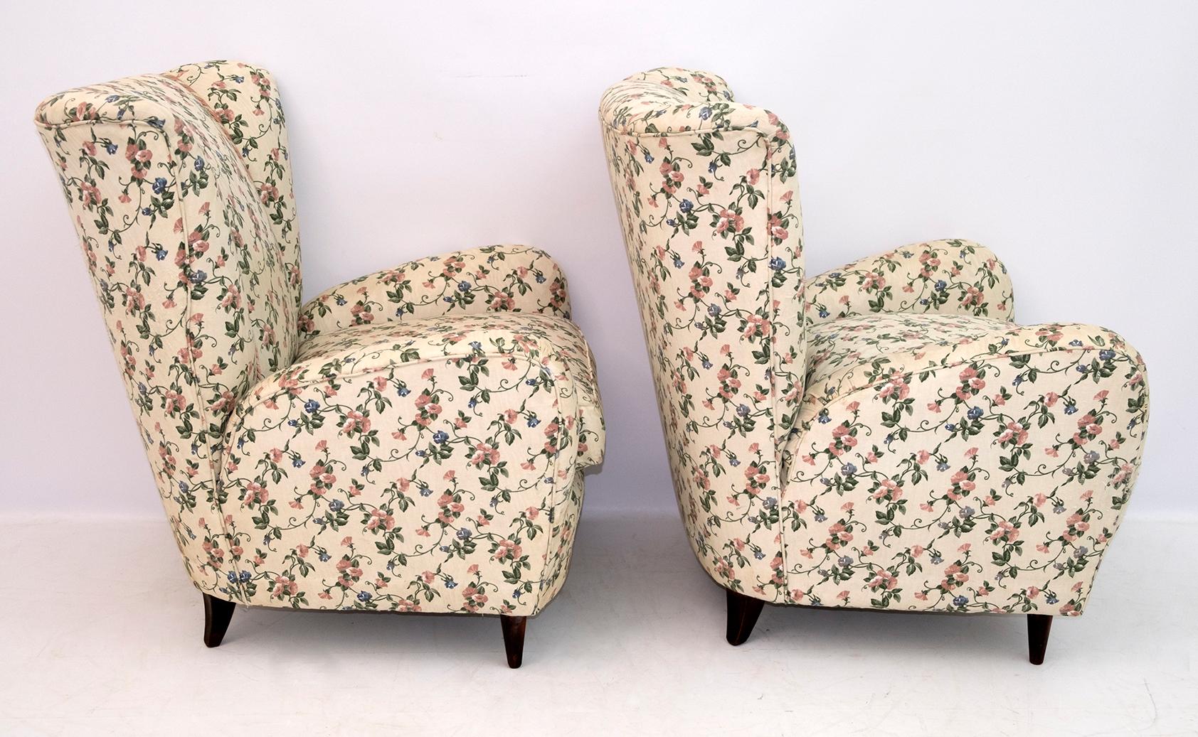 Pair of Paolo Buffa Mid-Century Modern Italian Armchairs, 1950s 2