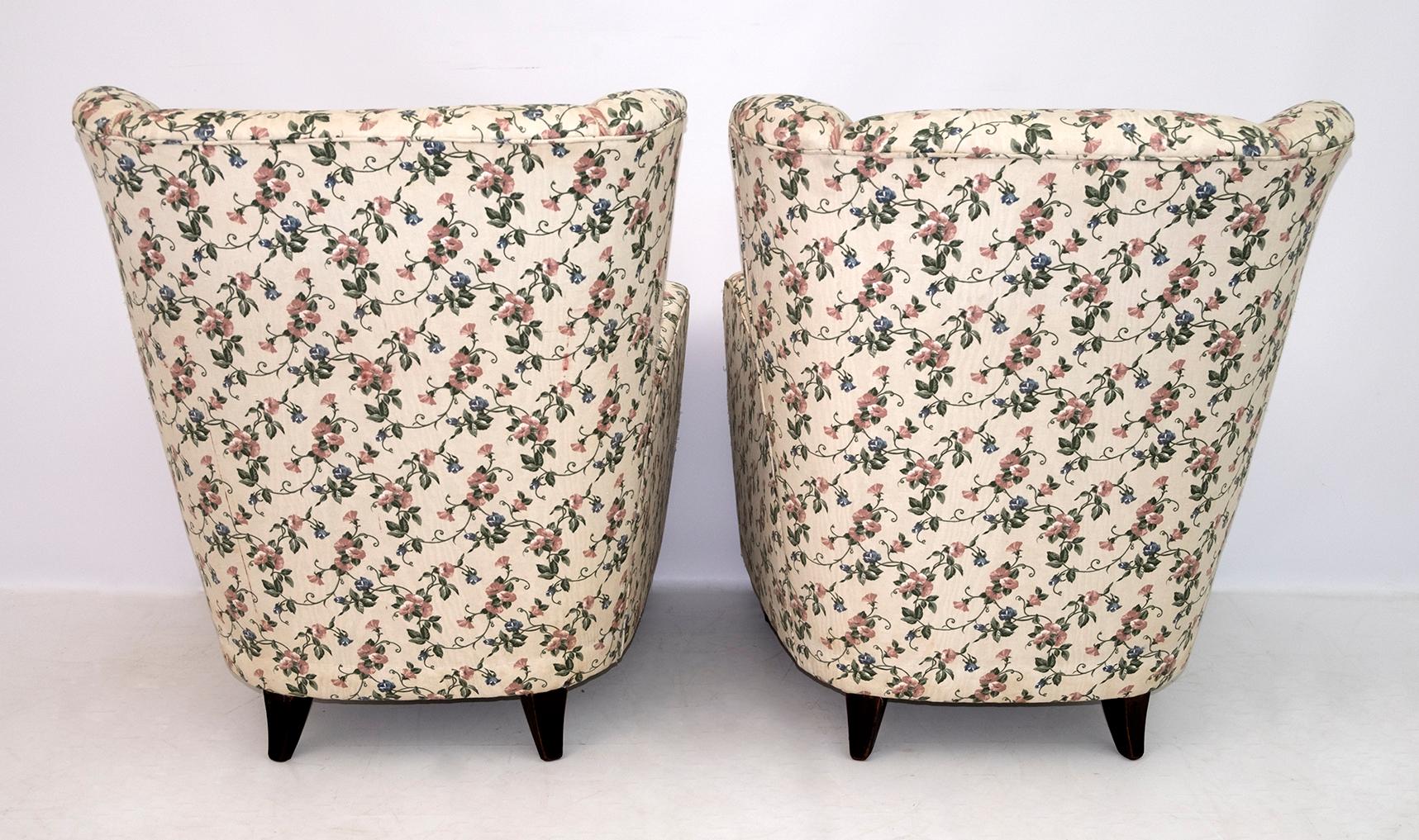 Pair of Paolo Buffa Mid-Century Modern Italian Armchairs, 1950s For Sale 4