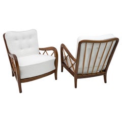 Pair of Paolo Buffa Mid-Century Modern Italian Bouclè Armchairs, 1950s