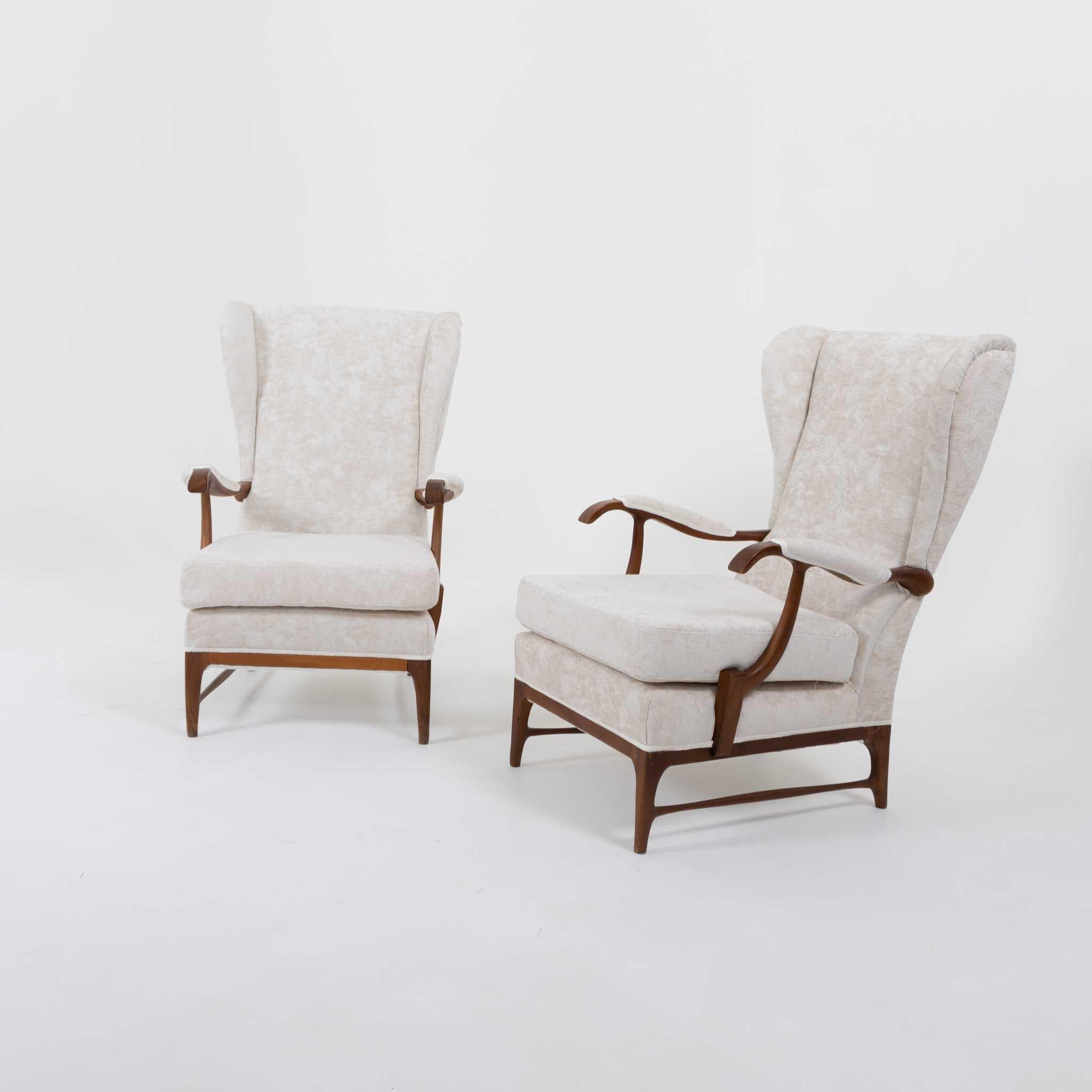  Pair of Paolo Buffa Modernist Armchairs For Sale 1
