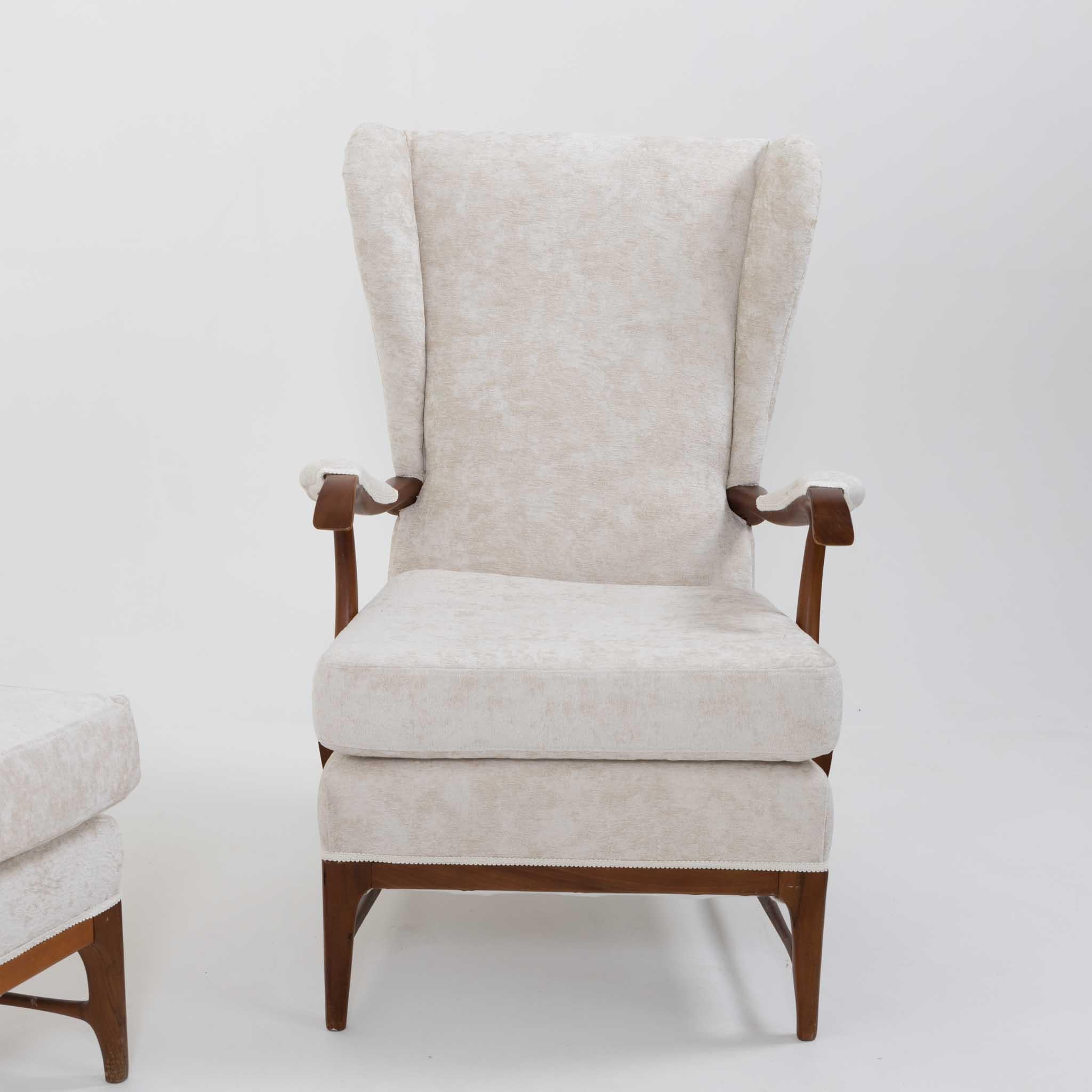  Paar modernistische Sessel von Paolo Buffa im Angebot 2