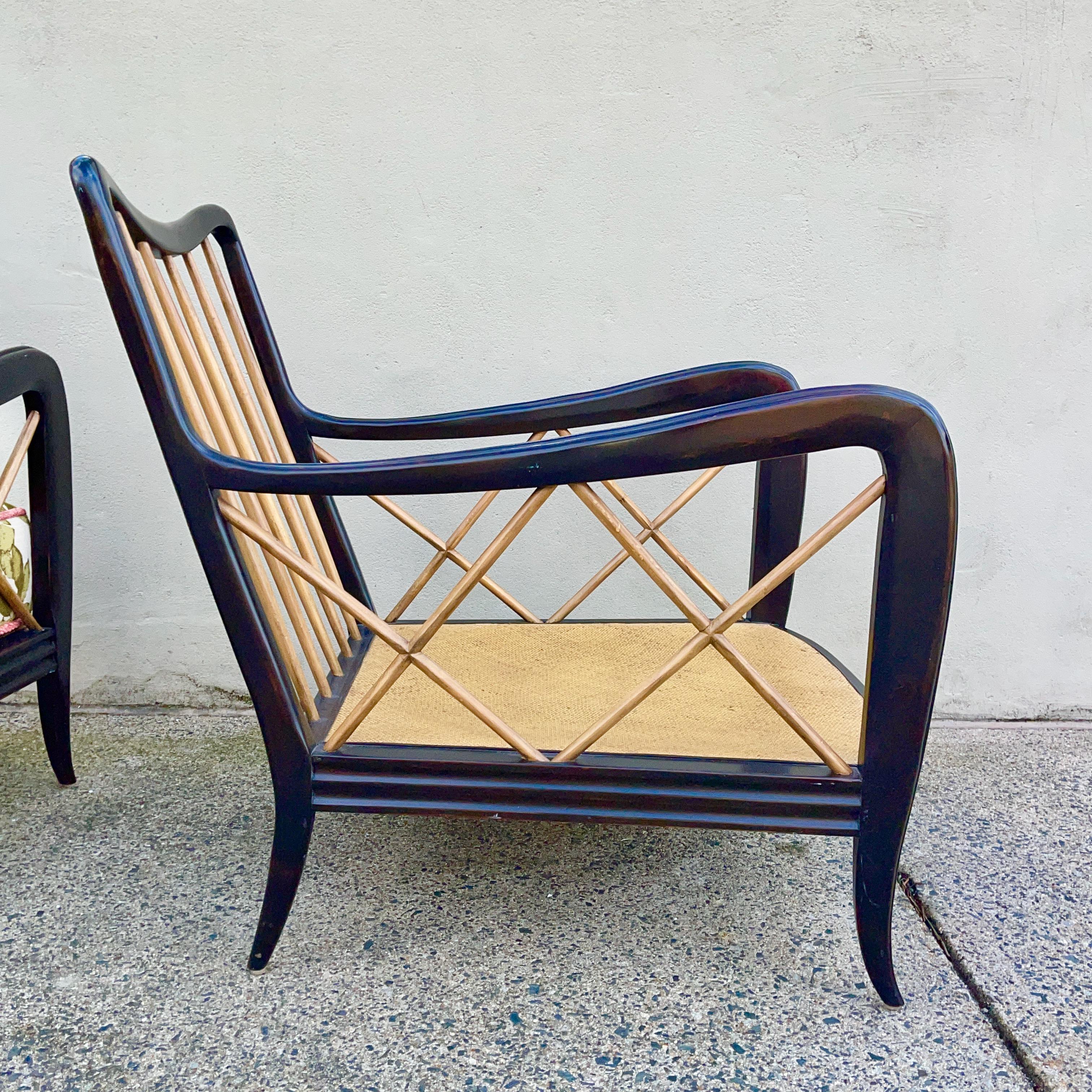 Paire de chaises longues de style Paolo Buffa en vente 6
