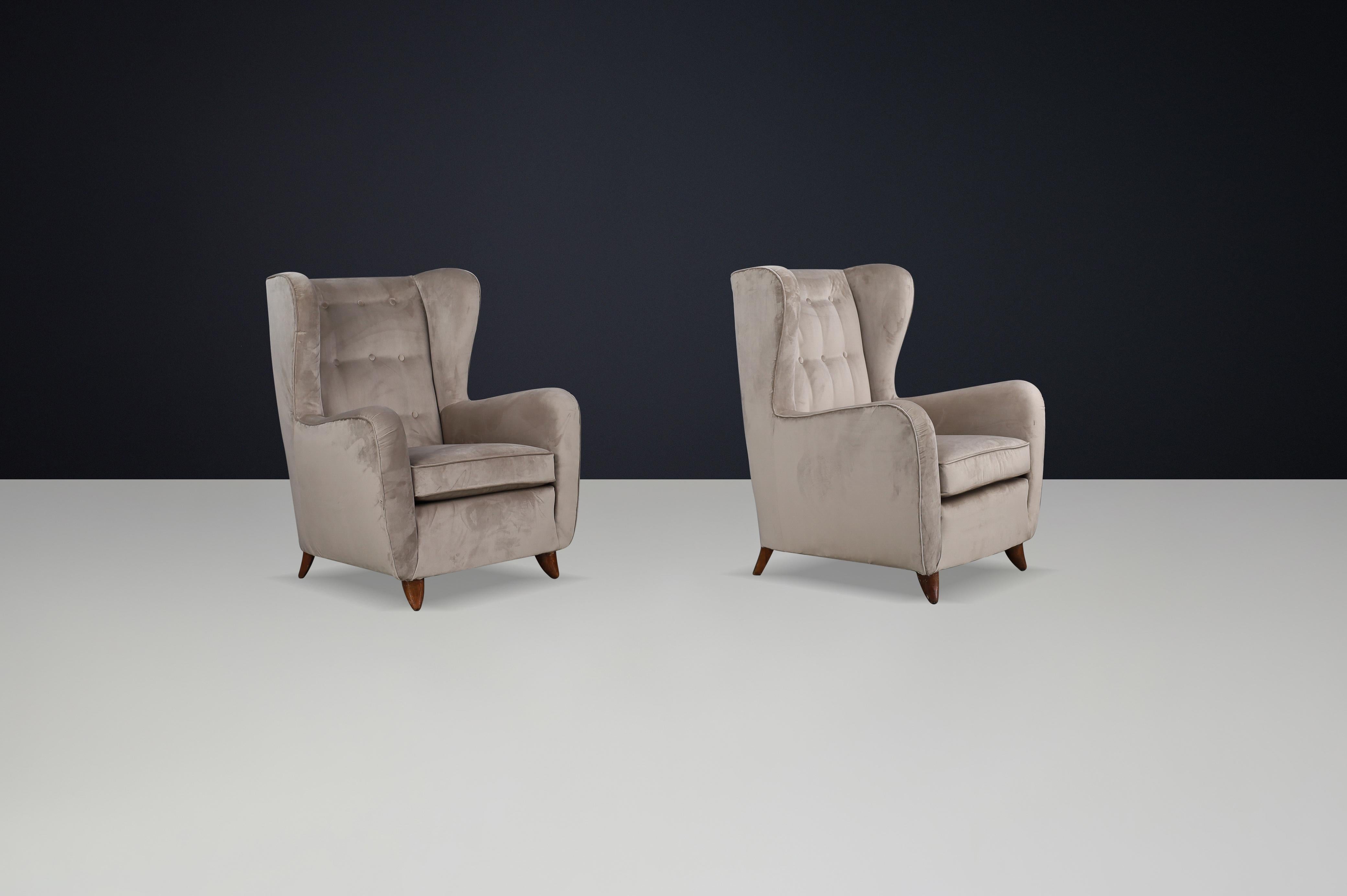 Paire de fauteuils en velours Paolo Buffa, Italie, années 1950 en vente 2