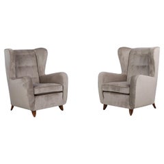 Paire de fauteuils en velours Paolo Buffa, Italie, années 1950