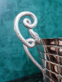 Pair of Paolo Scavia Greek Revival Italian Engraved Silver Wine Coolers, 1940s