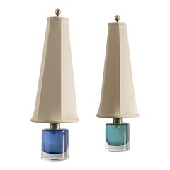 Pair of Paolo Venini Murano glass table lamps from the 1950's