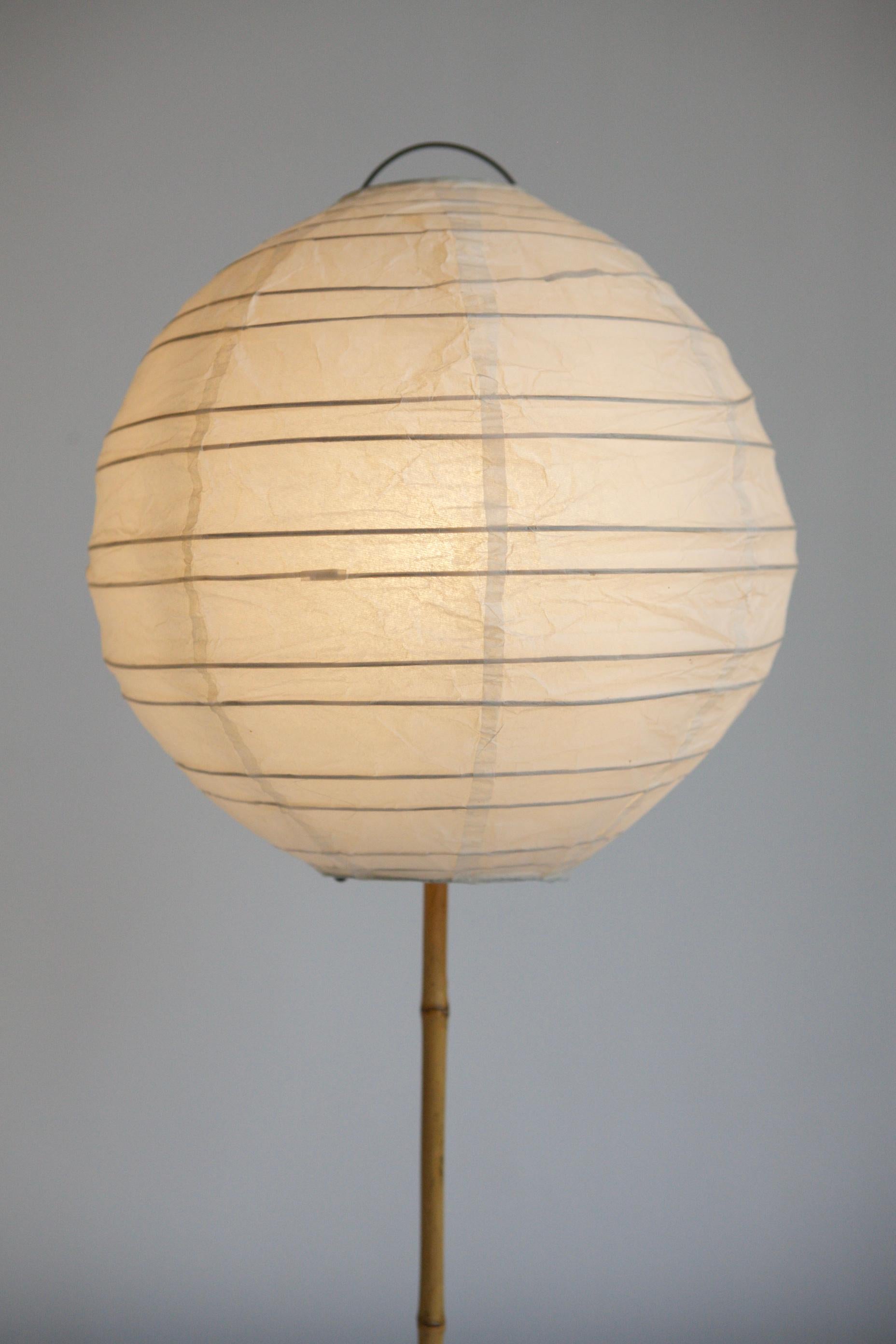 20th Century Pair of Paper and Bamboo Table Lamps